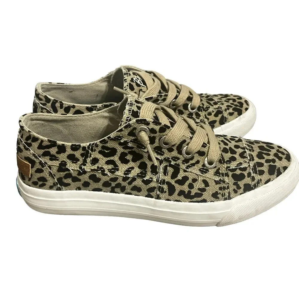 Blowfish Women's Malibu Play Natural City Kitty Cheetah Canvas Sneaker SIZE 8 - Picture 3 of 7